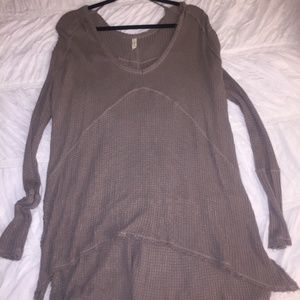 Free People waffle knit tunic sweater